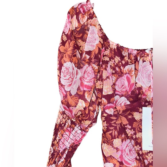 NWT Wayf Rosie Floral Mini Dress in Red Roses - Picture 7 of 7